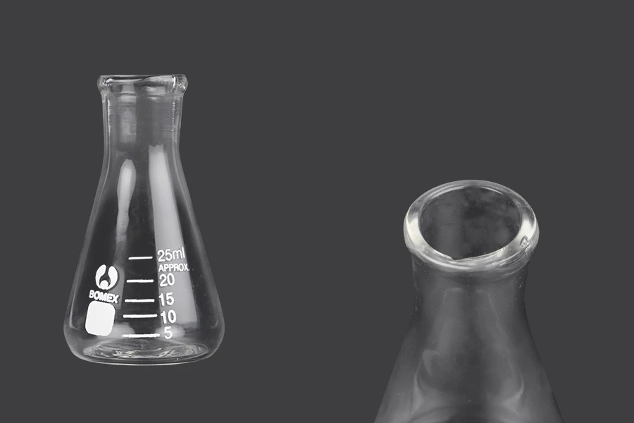 Γυάλινη κωνική φιάλη (Erlenmeyer) 25 ml με ενδείξεις ογκομέτρησης Γυάλινη κωνική φιάλη (Erlenmeyer) 25 ml με ενδείξεις ογκομέτρησης