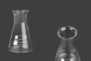 Beuta conica di vetro (Erlenmeyer) da 50 ml con indicazioni di volumetria-1