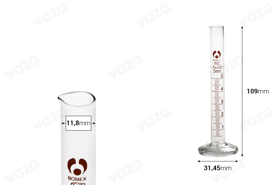 Verrerie volumétrique en verre de 5 ml-εικόνα_διαστάσεις