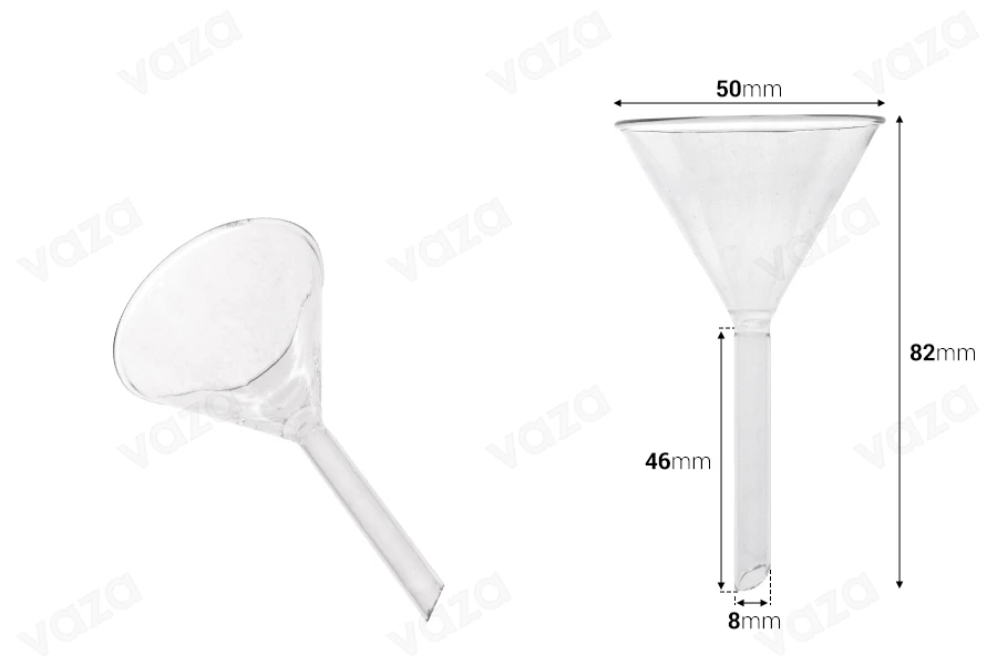 Χωνί γυάλινο - διάμετρος 50 mm (απόληξη 8 mm)-εικόνα_διαστάσεις