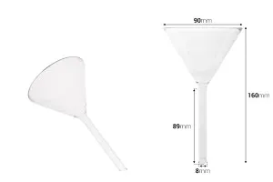Entonnoir en verre de diamètre 90 mm (extrémité 8 mm)-2