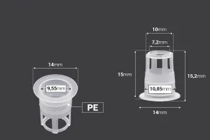 Contrôleur de débit - drain en plastique (PE) - diamètre 10,4 mm - 50 pcs-2
