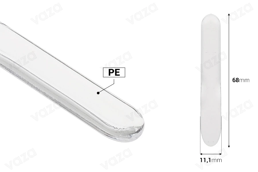Plastikspachtel für Cremes (PE) transparent 68 mm - 50 Stk-bildabmessungen