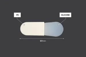 Σπάτουλα σιλικόνης 57 mm με πλαστική (PE) λαβή για κρέμα - 12 τμχ-2