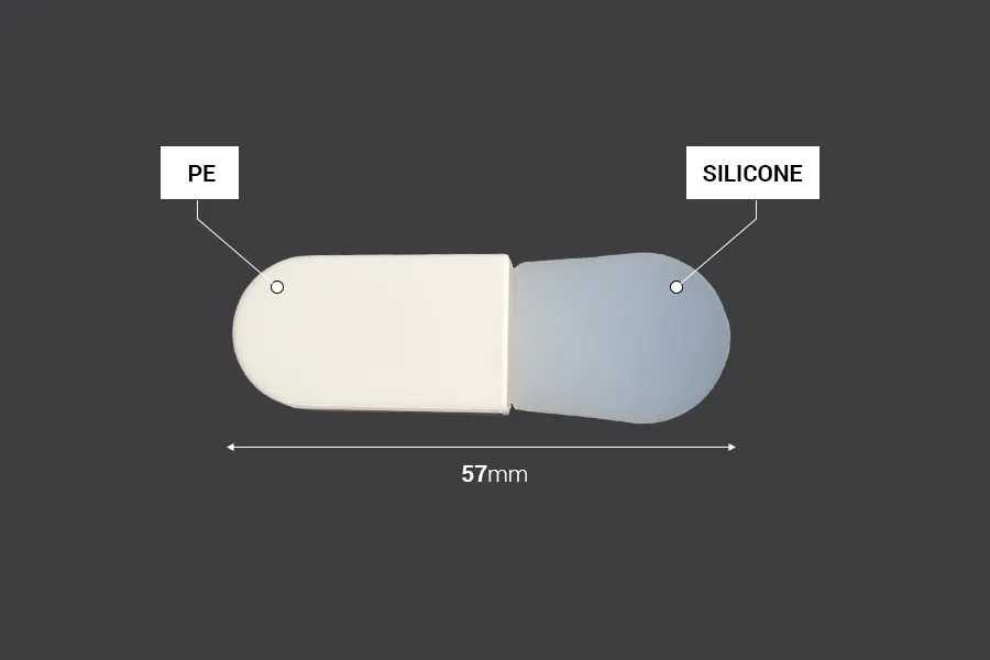 Σπάτουλα σιλικόνης 57 mm με πλαστική (PE) λαβή για κρέμα - 12 τμχ