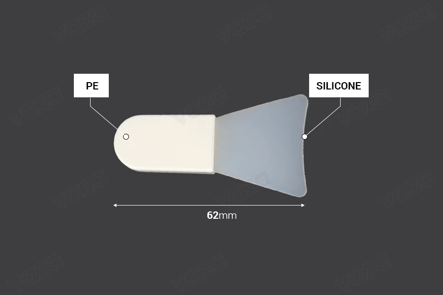 Σπάτουλα σιλικόνης 62 mm με πλαστική (PE) λαβή για κρέμα - 12 τμχ Σπάτουλα σιλικόνης 62 mm με πλαστική (PE) λαβή για κρέμα - 12 τμχ-εικόνα_διαστάσεις