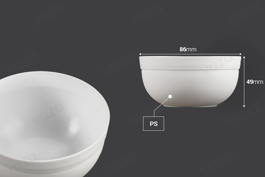 Enë plastike e bardhë 150 ml për trajtime fytyre - 12 copë-imazh_dimensione
