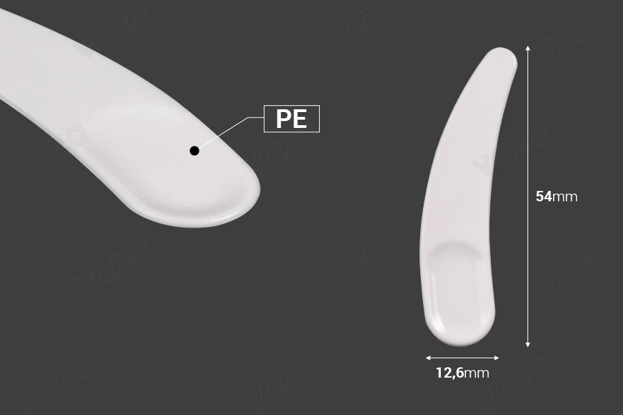 Kosmetikspachtel für Creme aus Kunststoff (PE) 54 mm -24 Stücke Kosmetikspachtel für Creme aus Kunststoff (PE) 54 mm -24 Stücke-bildabmessungen