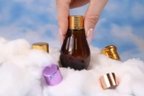 Glass Bottle for essential oils - amber - 10 ml - in a special shape with mouth PP18 Glass Bottle for essential oils - amber - 10 ml - in a special shape with mouth PP18