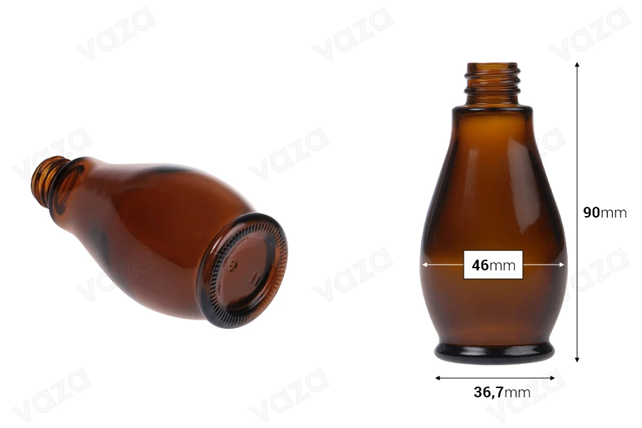 Μπουκαλάκι για αιθέρια έλαια 50 ml γυάλινο καραμελέ (PP18)-εικόνα_διαστάσεις