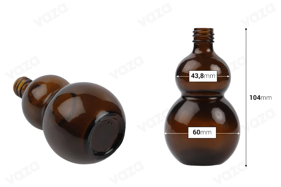Braunglasflasche 100ml für Ätherische Öle (PP18)-bildabmessungen