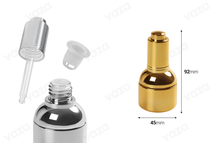 Kosmetikflasche 30ml aus Glas mit Pipette, Abfluss und Knopfdeckel Kosmetikflasche 30ml aus Glas mit Pipette, Abfluss und Knopfdeckel-εικόνα_διαστάσεις