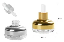 Μπουκαλάκι 20 ml γυάλινο με σταγονόμετρο και αποστραγγιστήρα Μπουκαλάκι 20 ml γυάλινο με σταγονόμετρο και αποστραγγιστήρα