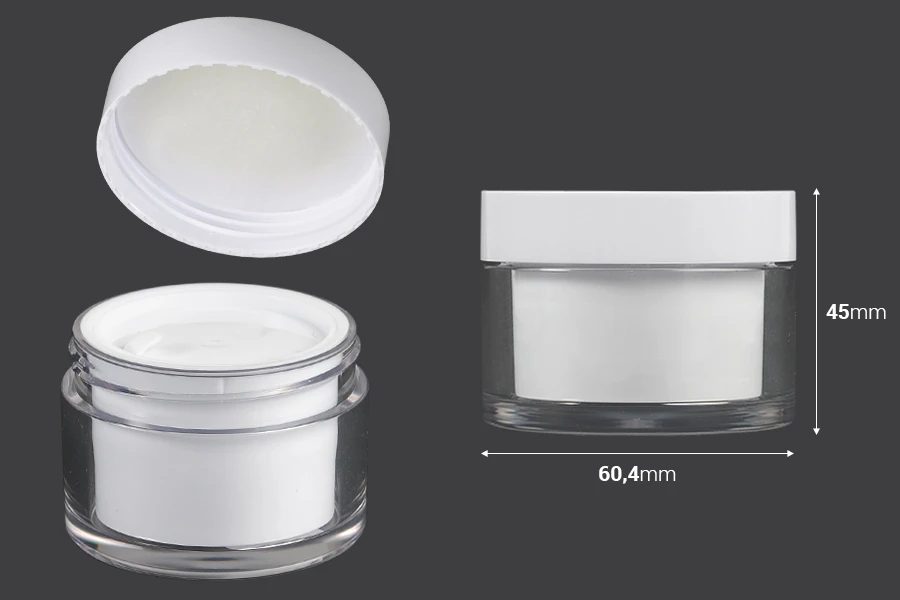 Bαζάκι δίπατο για κρέμα 30 ml με καπάκι και πλαστικό παρέμβυσμα - 6 τμχ Bαζάκι δίπατο για κρέμα 30 ml με καπάκι και πλαστικό παρέμβυσμα - 6 τμχ