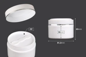 Barattolo in plastica (PP) bianca da 250 ml con tappo, cucchiaino e guarnizione di chiusura in plastica - 12 pz-2