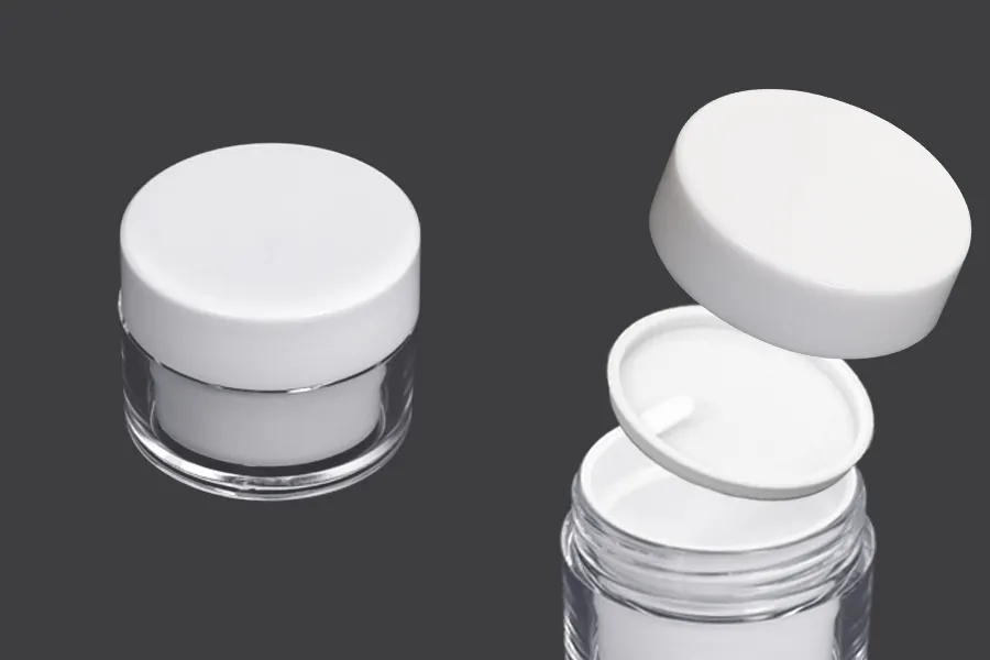 Βαζάκι 30 ml ακρυλικό σε λευκό χρώμα με εσωτερικό παρέμβυσμα στο καπάκι και πλαστικό στο βάζο - 6 τμχ Βαζάκι 30 ml ακρυλικό σε λευκό χρώμα με εσωτερικό παρέμβυσμα στο καπάκι και πλαστικό στο βάζο - 6 τμχ