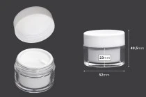 Βαζάκι 30 ml ακρυλικό σε λευκό χρώμα με εσωτερικό παρέμβυσμα στο καπάκι και πλαστικό στο βάζο - 6 τμχ Βαζάκι 30 ml ακρυλικό σε λευκό χρώμα με εσωτερικό παρέμβυσμα στο καπάκι και πλαστικό στο βάζο - 6 τμχ
