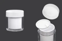 Βαζάκι 50 ml ακρυλικό σε λευκό χρώμα με εσωτερικό παρέμβυσμα στο καπάκι και πλαστικό στο βάζο - 6 τμχ