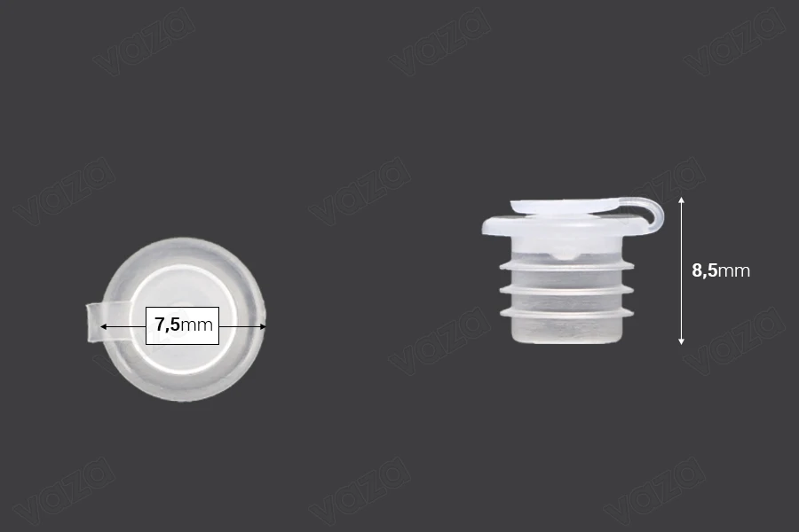 Kunststoffkappe (PE) mit Deckel - Durchmesser 7,5 mm - 50 Stk-bildabmessungen