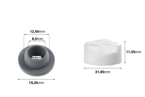 Bouchon de sécurité blanc en plastique avec capuchon en silicone - 12 pcs-2