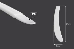 White plastic (PE) cosmetic spatula in size 51x9 mm - 24 pcs-2