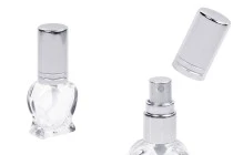 4ml heart shaped glass bottle with spray and silver lid 4ml heart shaped glass bottle with spray and silver lid