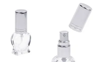 4ml heart shaped glass bottle with spray and silver lid-1