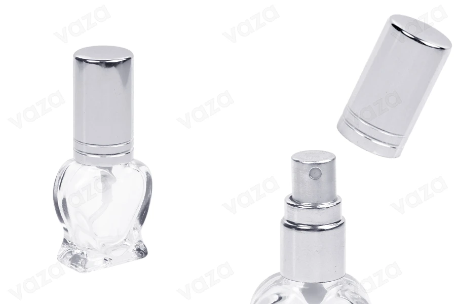 4ml heart shaped glass bottle with spray and silver lid 4ml heart shaped glass bottle with spray and silver lid-image_product