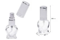 4ml heart shaped glass bottle with spray and silver lid 4ml heart shaped glass bottle with spray and silver lid