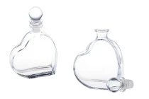 55ml heart shaped glass bottle with glass stopper 55ml heart shaped glass bottle with glass stopper
