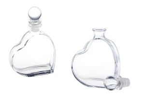55ml heart shaped glass bottle with glass stopper-1