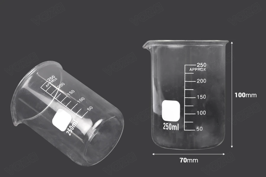 Ποτήρι ζέσεως 250 ml γυάλινο κυλινδρικό-εικόνα_διαστάσεις