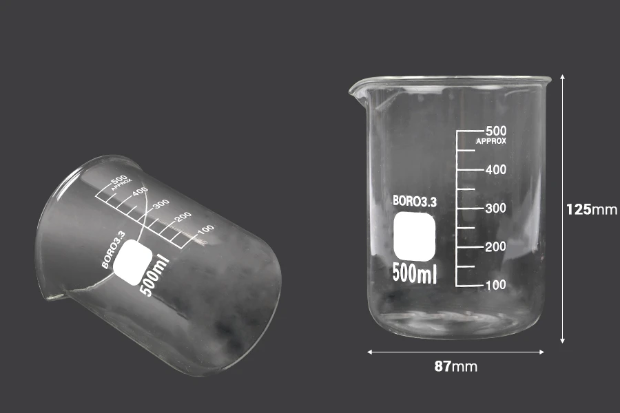 500ml graduated cylindrical laboratory glass beaker 500ml graduated cylindrical laboratory glass beaker