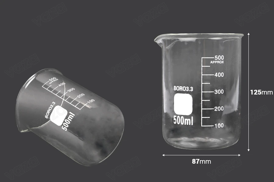 Becherglas 500ml Glaszylinder Becherglas 500ml Glaszylinder-bildabmessungen