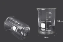 Becher in vetro da 800 ml a forma cilindrica Becher in vetro da 800 ml a forma cilindrica