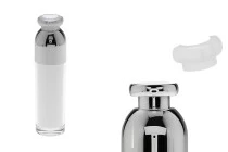 Μπουκαλάκι πολυτελείας 100 ml ακρυλικό (διάφανο εξωτερικά και λευκό εσωτερικά) με αντλία κρέμας και προστατευτικό καπάκι