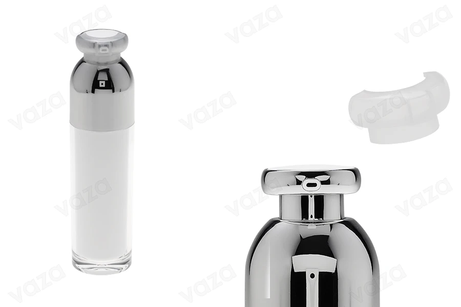 Μπουκαλάκι πολυτελείας 100 ml ακρυλικό (διάφανο εξωτερικά και λευκό εσωτερικά) με αντλία κρέμας και προστατευτικό καπάκι Μπουκαλάκι πολυτελείας 100 ml ακρυλικό (διάφανο εξωτερικά και λευκό εσωτερικά) με αντλία κρέμας και προστατευτικό καπάκι-εικόνα_προϊοντική