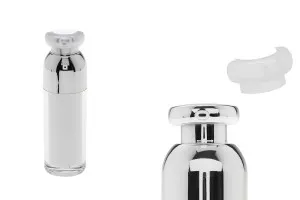 Luxury 30ml Airless Acrylic Bottle (Transparent External and White Inside) with Cream Pump and Protective Cap-1