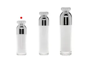 Luxury 30ml Airless Acrylic Bottle (Transparent External and White Inside) with Cream Pump and Protective Cap-6