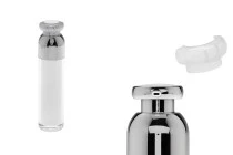 Flacon de luxe en acrylique airless de 50 ml (extérieur transparent et intérieur blanc) avec pompe à crème et capuchon de protection Flacon de luxe en acrylique airless de 50 ml (extérieur transparent et intérieur blanc) avec pompe à crème et capuchon de protection