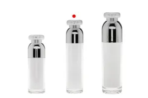 Acrylic Airless Bottle for creams - 50 ml (Transparent exterior and White interior) with Pump and Protective Cap-6