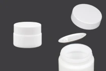 Βάζο για κρέμα 15 ml γυάλινο, λευκό με καπάκι, liner και πλαστικό παρέμβυσμα Βάζο για κρέμα 15 ml γυάλινο, λευκό με καπάκι, liner και πλαστικό παρέμβυσμα