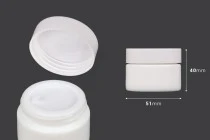 Pot à crème en verre de 30 ml, blanc avec couvercle, doublure et joint en plastique Pot à crème en verre de 30 ml, blanc avec couvercle, doublure et joint en plastique