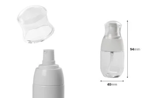Flasche 30ml aus Kunststoff mit Pumpe und transparentem Deckel-2