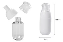 Μπουκαλάκι PET 50 ml με λευκή αντλία και διάφανο καπάκι Μπουκαλάκι PET 50 ml με λευκή αντλία και διάφανο καπάκι