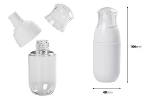 Flasche 50 ml aus Kunststoff mit Pumpe und transparentem Deckel-2