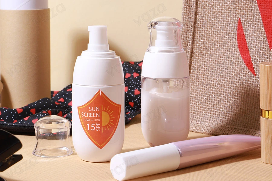 Μπουκαλάκι PET 50 ml με λευκή αντλία και διάφανο καπάκι-εικόνα_σύνθεση