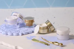 10ml luxury round acrylic cream jar with inner seal in cap and a plastic cover on the jar - available in a package with 12 pcs-3
