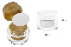 Petit pot rond de luxe de 5ml en acrylique avec joint intérieur sur le couvercle et plastique sur le pot - 12 pcs-2