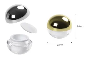 Petit pot rond de luxe de 5ml en acrylique avec joint intérieur sur le couvercle et plastique sur le pot - 12 pcs-2